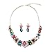 Produktbild VN Trends Modeschmuck, mehrfarbig, handbemalte Kristall-Halskette und Ohrringe, Set für Damen