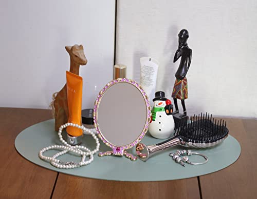 Sehamano Vintage Colorful Hand Mirror, Double Sided 1X/2X Magnifying Foldable Makeup Metal Mirror For Handheld, Table, Desk And Travel (Purple) #TOP3