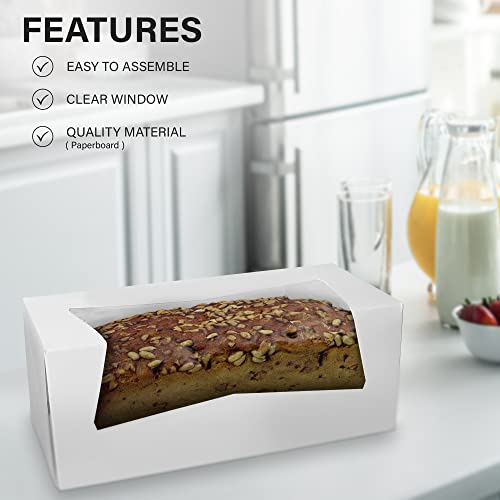 MT Products 9" x 4" x 3.5" White Auto-Popup Bakery Boxes with Window - 25 Pack - Long Pastry Container for Cupcakes, Strawberries, Donuts & Swiss Rolls - Made in the USA by MT Products - Image 4