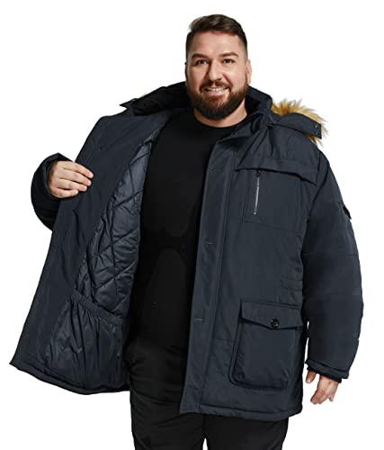 Image of Soularge Men's Big and Tall Winter Warm Heavy Hooded Parka Jacket