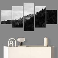 SIGNWIN 5 Panel Canvas Wall Art Duotone Forest for Home Decorations Ready to Hang - 60