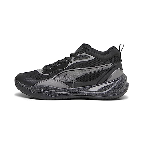 PUMA Men's PLAYMAKER PRO MID TROPHIES Sneaker, Puma Aged Silver-Cast Iron-PUMA Black, 92