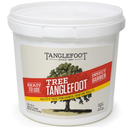 Image of Tree Tanglefoot 80oz Tree Banding Gum - Long-Lasting, Non-Drying Adhesive Coating for Tree Wraps - Weather-Resistant Barrier Formula with SafeSeal Lid - 5lb Tub