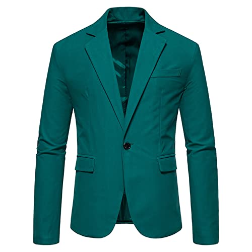 Mens Suit Jacket Slim Fit Long Sleeve Solid Color Lapel Collar One Button Blazer Formal Wedding Dinner Prom Party Dress Coat
