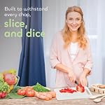 Luciano Housewares Durable Plastic Cutting Board, Chopping Board for Kitchen Use, Ideal for Cutting Vegetables, Fruits, and Meats, Kitchen Essentials, White, 9.25" x 5.5" x 0.19"