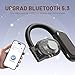 Open-Ear Wireless Earbuds, Bluetooth Air Conduction Headphones, 50 Hours Playtime, Waterproof, LED Digital, Wireless Black Open Earbuds, Lightweight Design Fit Cycling, Running, Workout