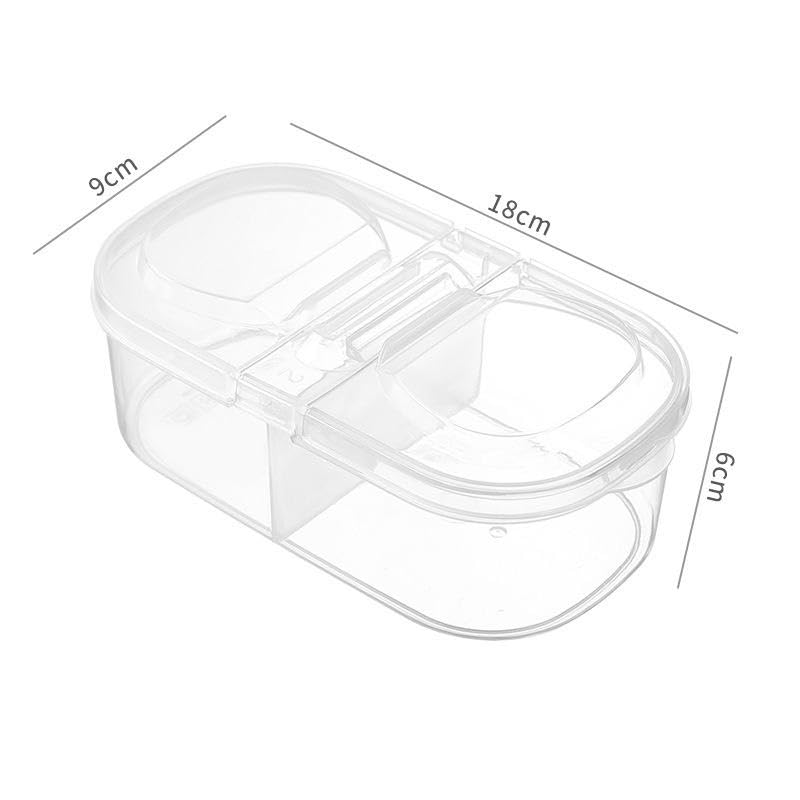 Image of 2 Way Transparent Lunch Box With Lids, Double Compartment Airtight & Leakproof Meal Prep Double Grid Plastic Boxes For Lunch, Snacks, Multi-Functionl Use For Kitchen Organizer Storage Tiffin Box.