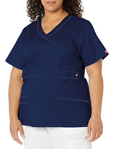 Dickies Gen Flex Women Scrubs Top Mock Wrap 817355.