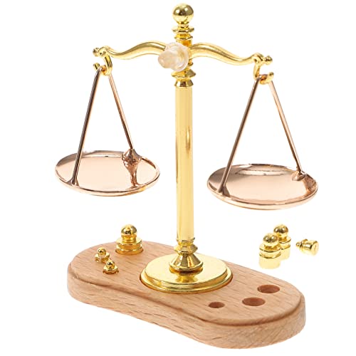 PLAFOPE 1 Conjunto De Mini Balança De Justiça Vintage Pequena Balança De Peso De Bronze Em Miniatura