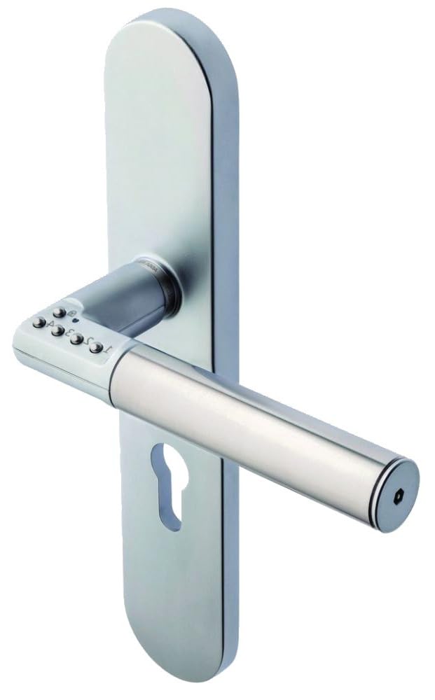 Vachette - Manija de puerta con código electrónico para código de placa – Versión mano izquierda – Puertas interiores de 35/80 mm de grosor – Cuadrado de 7 mm – Bloqueo automático o manual – Pilas