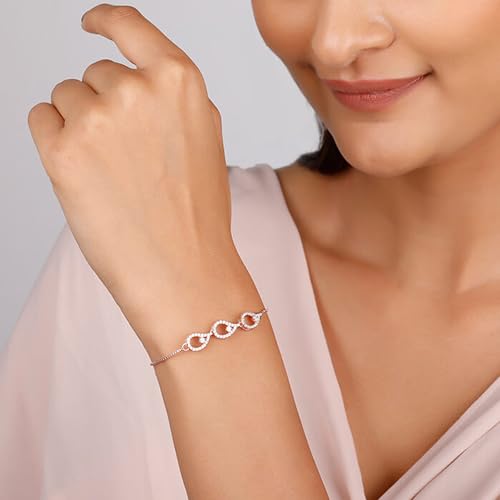 GIVA 925 Silver Rose Gold Heap of Love Bracelet, Adjustable | Gifts for Women and Girls | With Certificate of Authenticity and 925 Stamp | 6 Month... - Image 3