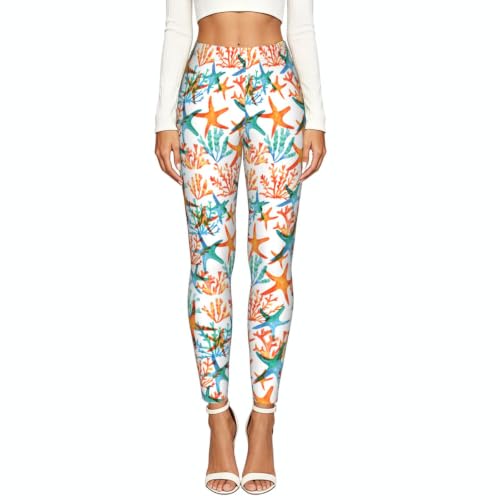 Leggings de yoga de estrella de mar elásticos mallas cómodas antirozaduras longitud completa 2