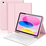 SXNIWBAI Keyboard Case for iPad 10th Generation 10.9" 2022 & 11th Gen (A16) 11" 2025 - Magnetic Detachable UK Layout Keyboard with Pencil Holder, Pink