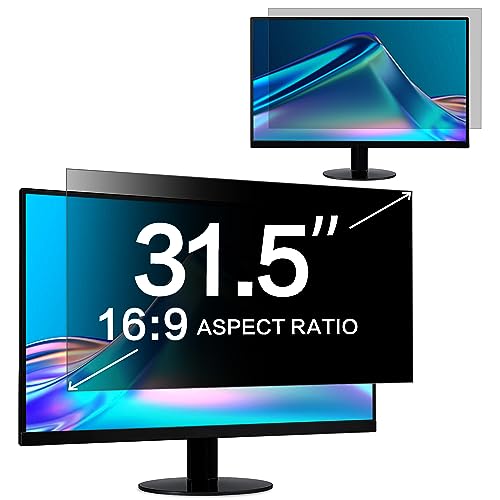ZOEGAA Blickschutzfolie 31.5 zoll Monitor Seitenverhältnis 16:9,Anti Blaulicht Sichtschutzfolie und Abnehmbarer Sichtschutz Blickschutzfilter für HP/Dell/Acer/Samsung/Lenovo/Toshiba