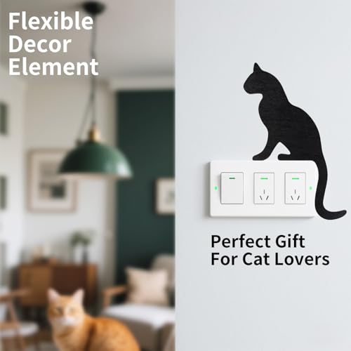 Zoyiancy 2 pares de decoração de gato preto para porta, decoração de silhueta de gatos para amantes