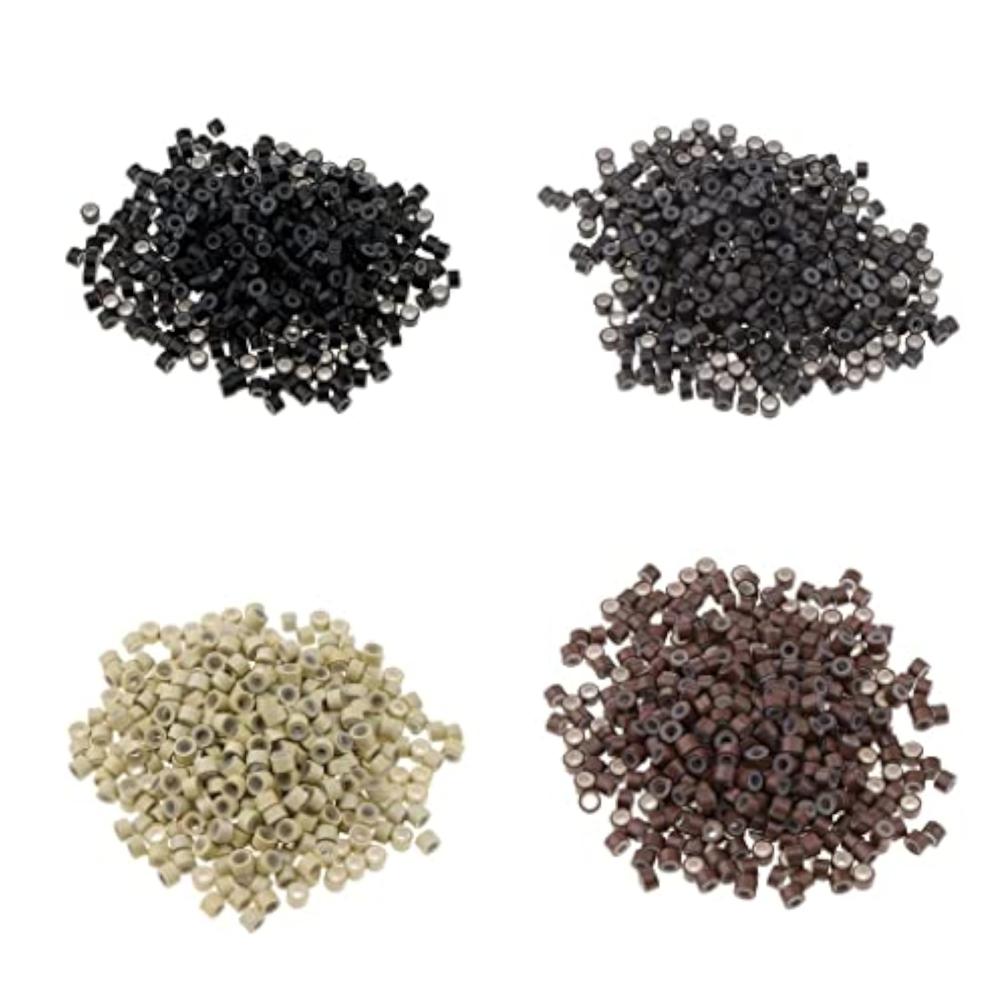Silicone Micro Rings Links Crimp Beads for Hair Extensions, Black