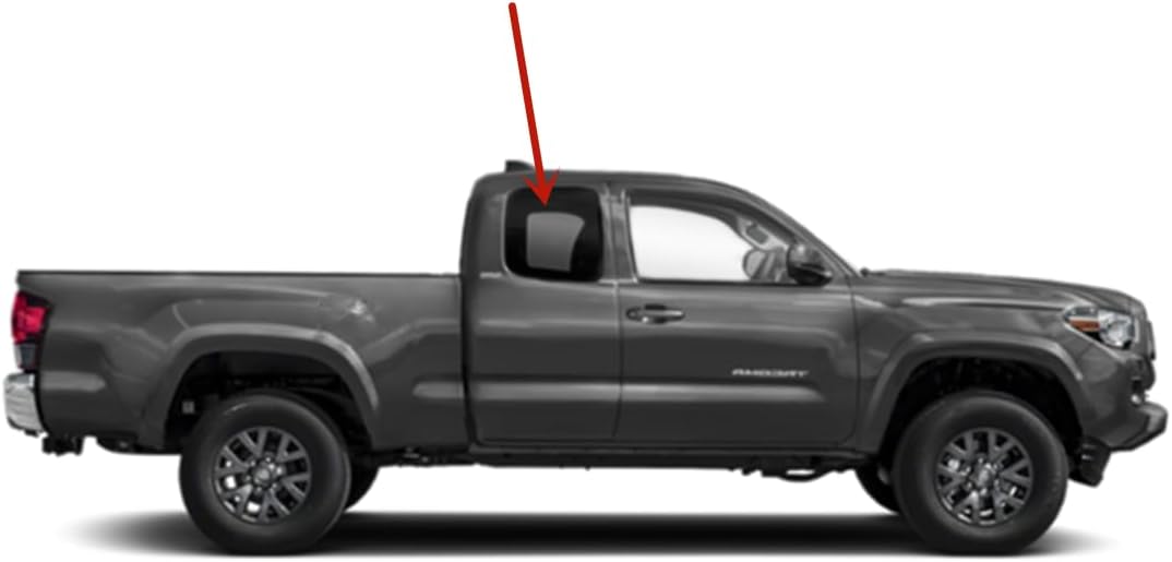 Passenger Right Side Rear Quarter Window Quarter Glass Compatible With Toyota Tacoma 2&4 Door Extended Cab Pickup 2005-2015 Models