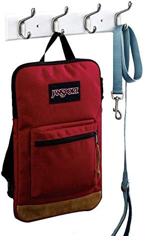 Miniatura 4 de Uniware Perchero de 2 puntas de níquel y 4 puntas, riel de gancho de 18 pulgadas para puerta y pared (negro)