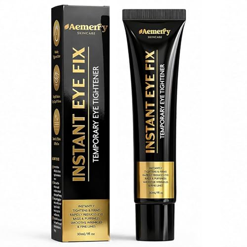 Instant Eye & Face Tightener Cream – Reduces Eye Bags & Puffiness, Smooths Wrinkles & Fine Lines in Minutes, Temporary Lift & Firm Under-Eye Area, Anti-Aging Lightweight Formula. 1 oz (Ivory, 1 OZ)