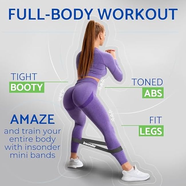 Insonder Resistance Band Set - 5 Exercise Bands for Workout & Fitness