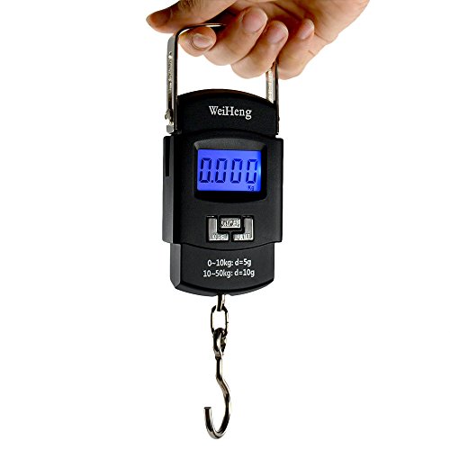 Wisefield 110Lb/50Kg Electronic Digital Hanging Luggage Fishing Hook Scale, Black #TOP1