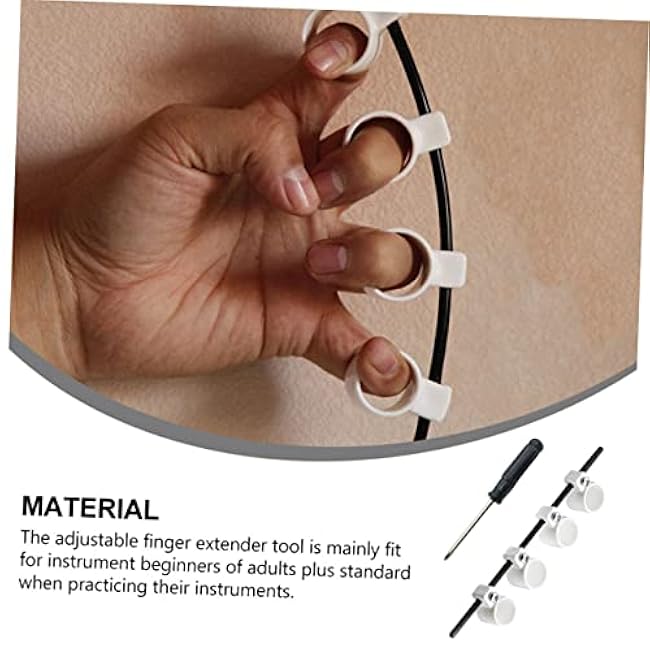 Wakauto Finger Expansion Sleeves for Guitar and Ukulele Finger Trainer Tool for Beginners for Piano and Stringed Instruments White Standard