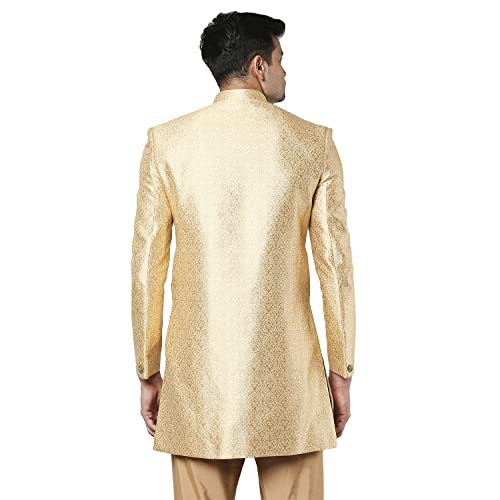 Image of Ethnix by Raymond Men's Poly90% /Viscose10% Solid Regular Fit Jacket