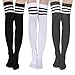 Womens Stripe Thigh High Socks - Leg Warmer Dresses Over Knee High Stockings Cosplay Socks