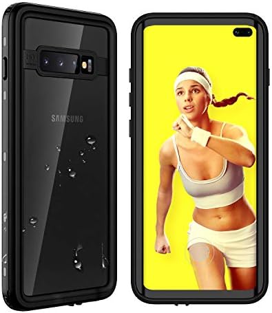 Waterproof Samsung Galaxy S10+ Plus Case, Underwater Clear Full Body Protective with Built-in Screen Protector Heavy Duty Rugged Case Shockproof Dustproof Waterproof Case for Galaxy S10+ Plus (Black)