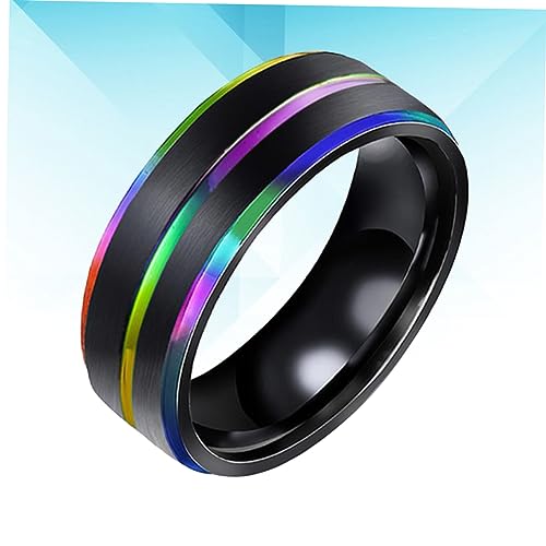 Amosfun 3 Pçs Anéis Masculinos Anéis Masculinos Anéis De Aço Titânio Anel De Titânio Para Homens Rin