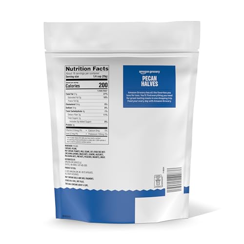 Image of Amazon Grocery, Pecan Halves, 16 Oz (Previously Happy Belly, Packaging May Vary)