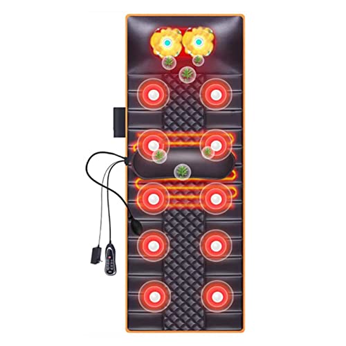 XJZHANG Colchoneta De Masaje De Cuerpo Completo con Calor 10 Motores De Vibración 20 Cabezales De Masaje Shiatsu De Cuello 9 Modos De Masaje Masajeador Colchón De Masaje Cojín para Dolor Muscular