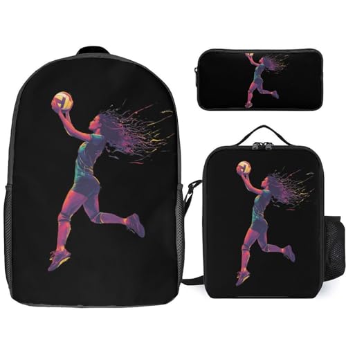 Volleyball Game Splash Large Travel Backpacks Carry on Backpack Weekender Bag with 2 Storage Pockets for Men And Women