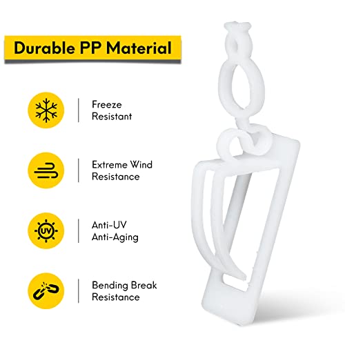 Sekmet 200Pcs Holiday Light Clips Christmas Light Hooks,Gutters&Shingle Hooks, Roof, Fence Hooks For Hanging Mini, C6, C7, C9, Rope, Icicle String Lights And Other Outdoor&Indoor Lights, Tool Free #TOP3