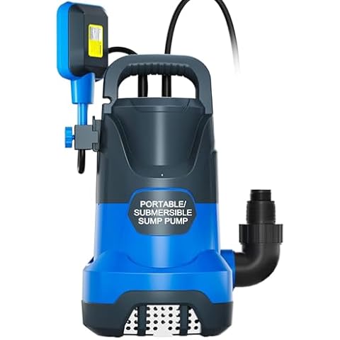 PANRANO Automatic Sump Pump Submersible 1 HP Clean/Dirty Water Pump, 4500 GPH Portable Utility Pump with Float for Pool Draining Garden Basement Pond Yard Cover
