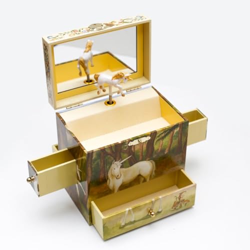 Magic Kid's Unicorn Musical Jewelry Box – 2-in-1 Organizer with Drawers, Velvet Lining and Spinning Unicorn