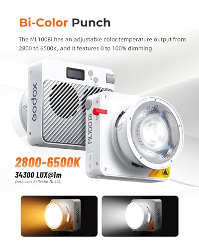 Image of Godox ML100Bi 120W LED Video Light with V-Mount Handle /Softbox
