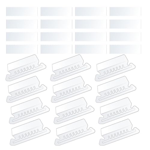 iplusmile Hängemappen Registerkarten aus Transparentem PVC mit Clip Wiederverwendbare Aktenordner Etiketten für Büro und Aktenschrank 50 Stück