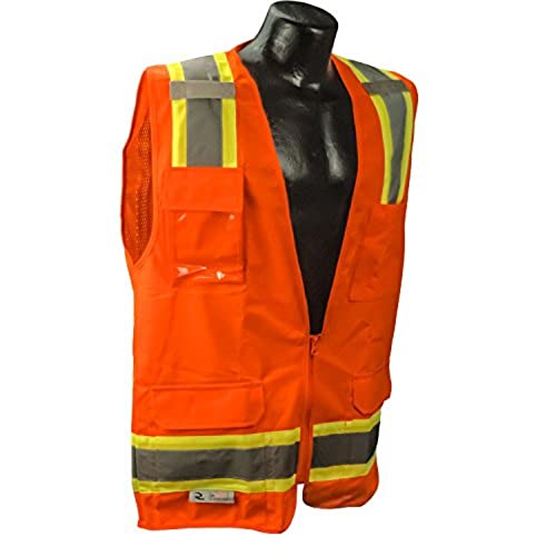 Image of Radians SV6O3X Two Tone Surveyor Class 2 Safety Vest, 3X-Large, Orange