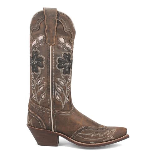 Laredo Brown Zuri Women's 12 inch Snip Toe Leather Western Boots 54268