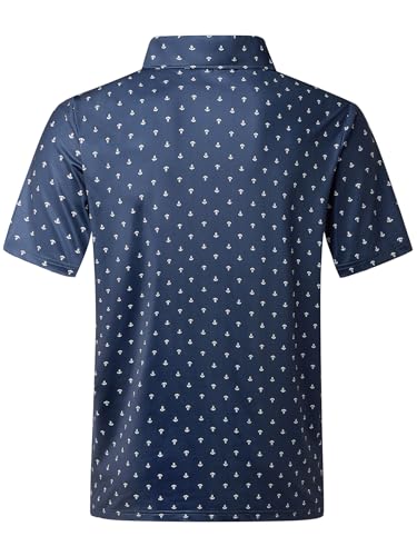 Hardaddy Men's Moisture Wicking Polo Shirts Printed Dry Fit Short Sleeve Collared Golf Shirt2