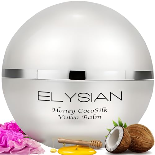 Elysian Honey CocoSilk Vulva Balm | Natural Vaginal Moisturizer | Vulva Cream with Hyaluronic Acid, Honey, Probiotics, Soothing Herbs | Relieves Vaginal Dryness | Vaginal Cream