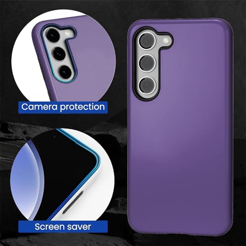 Coque Samsung S23 Plus violette HL2 en silicone rigide hybride 2 couches