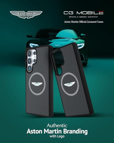 Image of CG MOBILE Aston Martin [Official Licensed], HC Magnetic Real Carbon Fiber Case with Magnetic System Counter Design Protective Case /Cover Designed for Galaxy S25 Ultra - Black