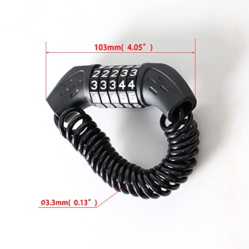 Bike Cable Lock, 5 Digit Combination Anti-Theft Portable Bicycle Lock,Hardened Steel Mini Bicycle Lock For Helmets, Bicycles, Luggage, Backpacks, Electric Scooter, Strollers Etc. #TOP1