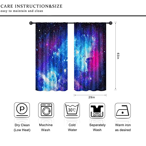 Galaxy Space Nebula Blue Universe Living Room Bedroom Window Curtains by Riyidecor - Used condition - Image 4