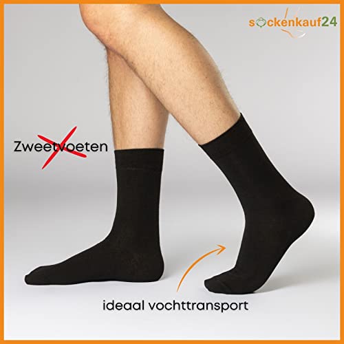 6 | 12 | 24 Paar Sokken Heren & Dames Business Sokken Katoen Zwart - Afbeelding 7