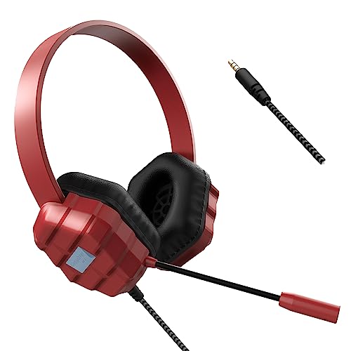 Gumdrop Droptech B1 Headset On-Ear Headphones For Kids W/Boom Mic, 3.5 Mm Chew Proof Cord For K-12, Students & Classroom (Drop Tested, Comfortable, Lightweight, Rugged, Easy Cleaning) - Red #TOP19