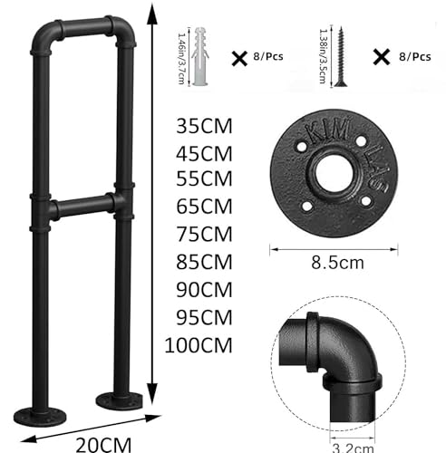 Supports de transition en U pour escalier 1 marche en fer forge interieur - 2