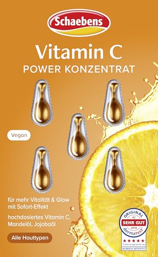 Schaebens Vitamin C Power Konzentrat mehr Vitalität & Glow, mit Mandelöl und Jojobaöl, für alle Hauttypen, vegan